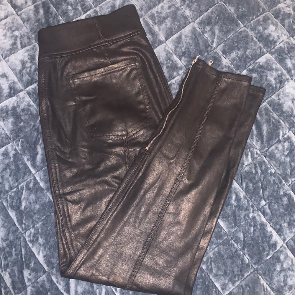 Black 7 for all mankind leather leggings